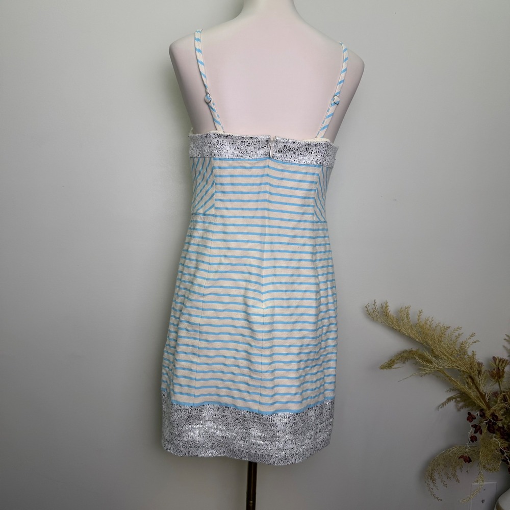 Lilly Pulitzer Remi Size 10 Striped Metallic Trim Cami Mini Dress - Picture 4 of 10